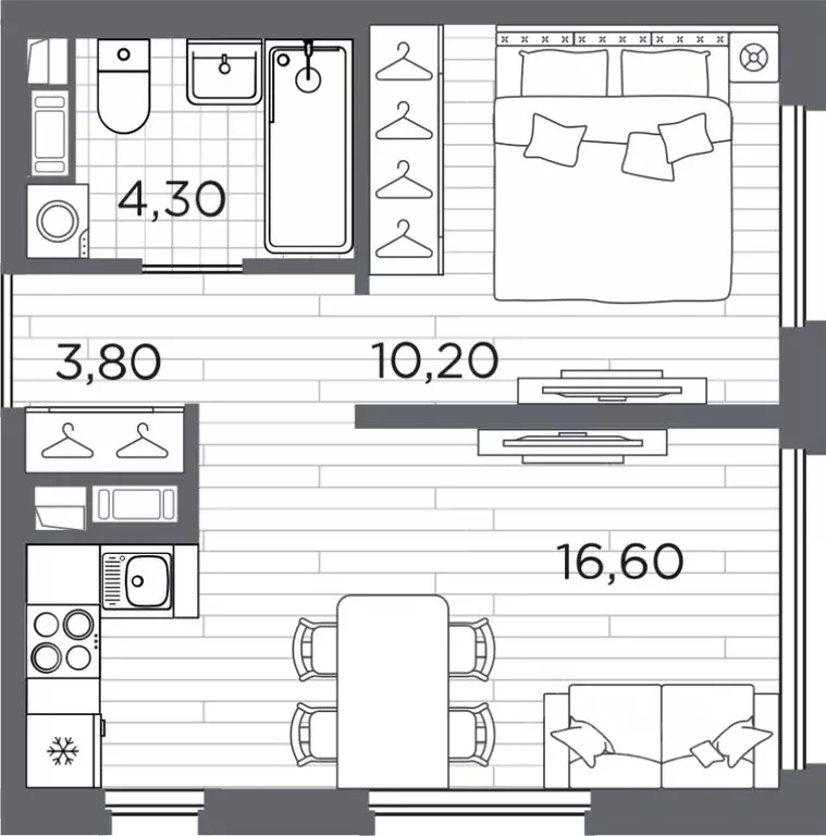 1-к кв. Санкт-Петербург Плюс Пулковский жилой комплекс (35.4 м) - Фото 1