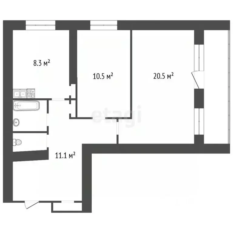 2-к кв. Воронежская область, Воронеж Средне-Московская ул., 3 (55.0 м) - Фото 2