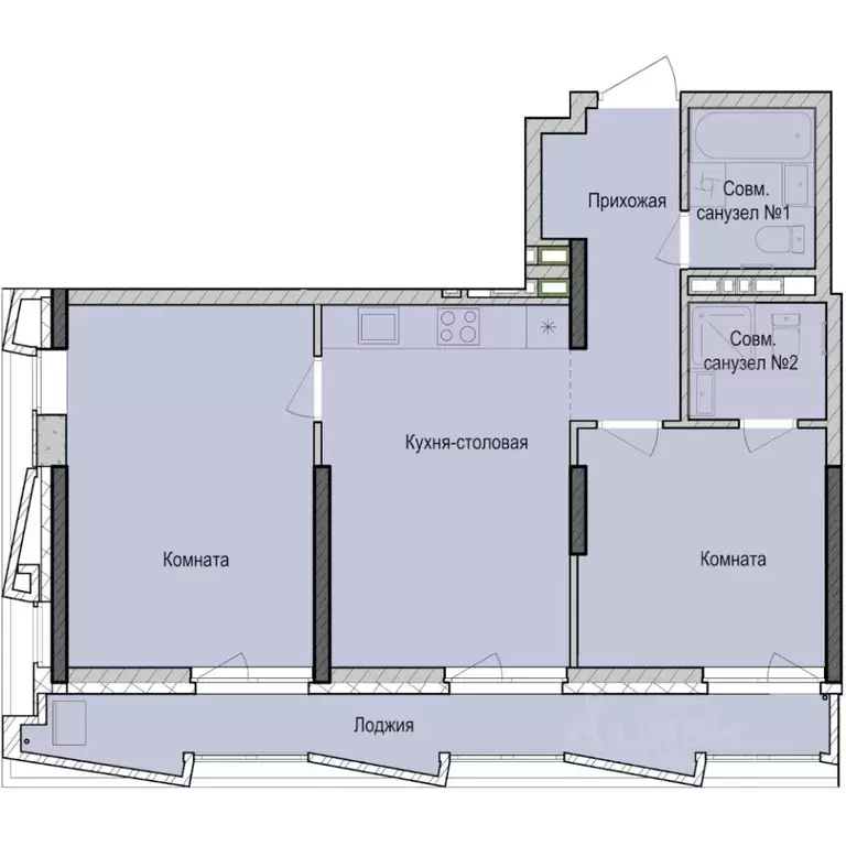 2-к кв. Татарстан, Казань Седьмое Небо жилрайон, Унай жилой комплекс ... - Фото 1