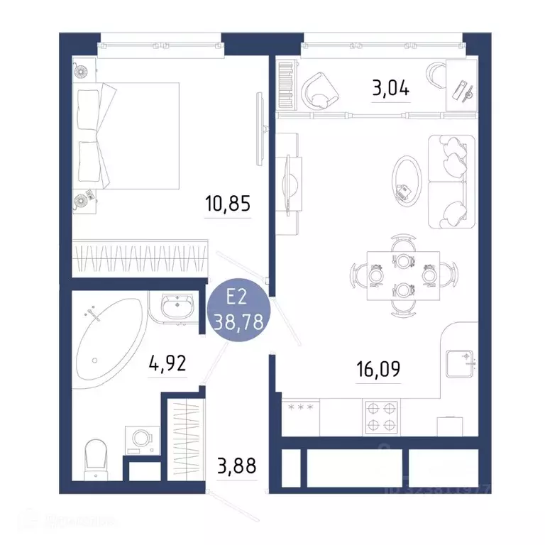1-к кв. Рязанская область, Рязанский муниципальный округ, с. Дядьково ... - Фото 2