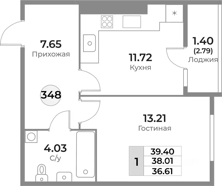 1-к кв. Калининградская область, Калининград Легенды Девау жилой ... - Фото 0