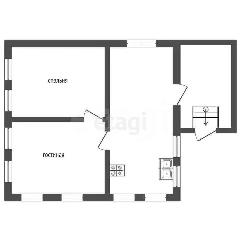 Дом в село Второвагайское, Советская улица (56 м) - Фото 1