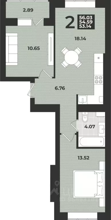 2-к кв. Калининградская область, Калининград ул. Героя России ... - Фото 1