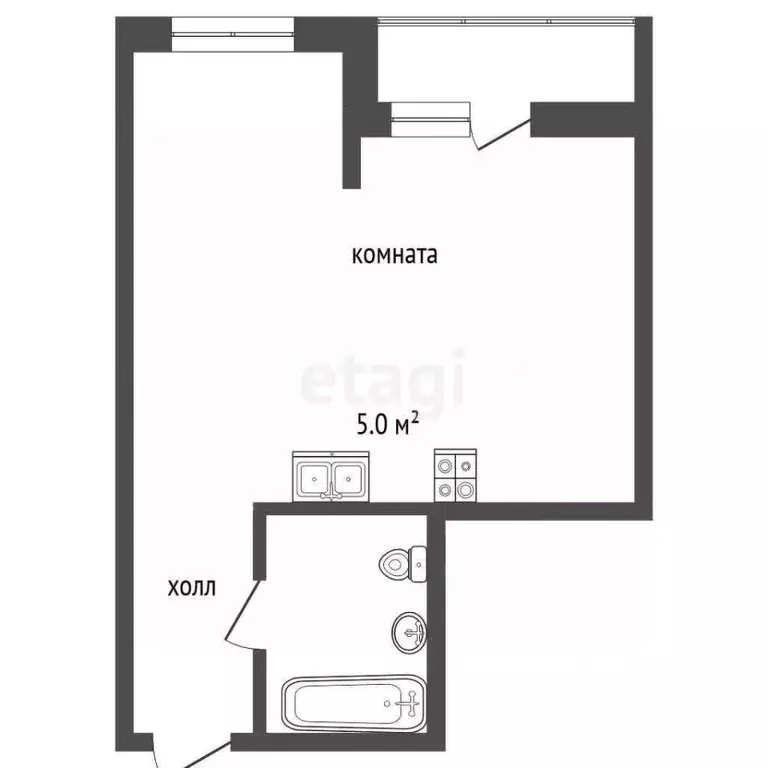 Студия Ростовская область, Аксай ул. Александра Невского, 2к2 (32.0 м) - Фото 2