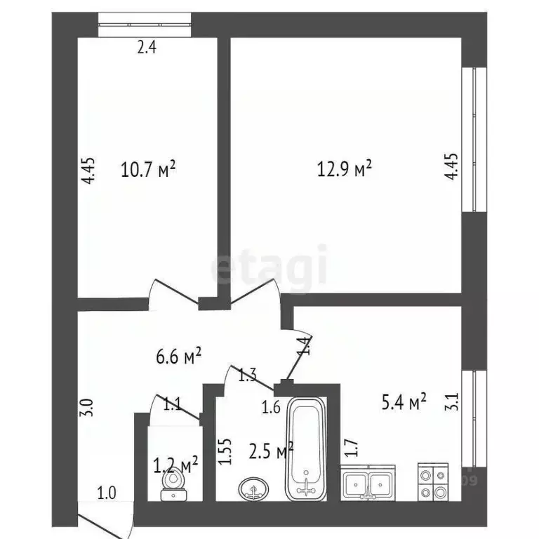 2-к кв. Мордовия, с. Большие Березники, Мкр мкр 11 (40.7 м) - Фото 1