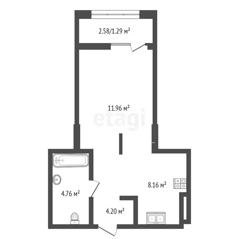 Квартира-студия: Батайск, Северная улица, 2Ак2 (31.7 м) - Фото 0