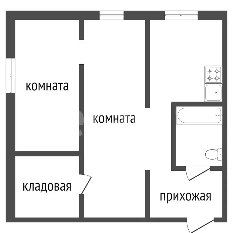 2-к кв. Красноярский край, Красноярск Высотная ул., 25 (43.1 м) - Фото 1