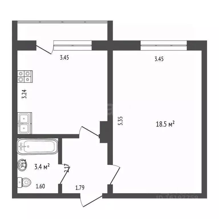 1-к кв. Саха (Якутия), Якутск ул. Лермонтова, 100/1 (36.7 м) - Фото 2