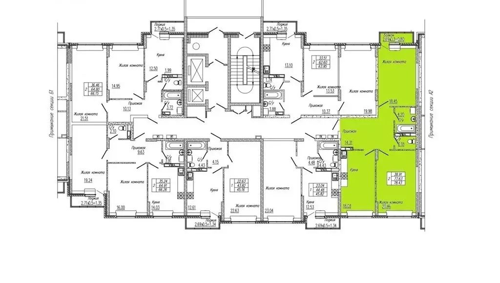 2-комнатная квартира: Орёл, Межквартальная улица, 3 (78 м) - Фото 1