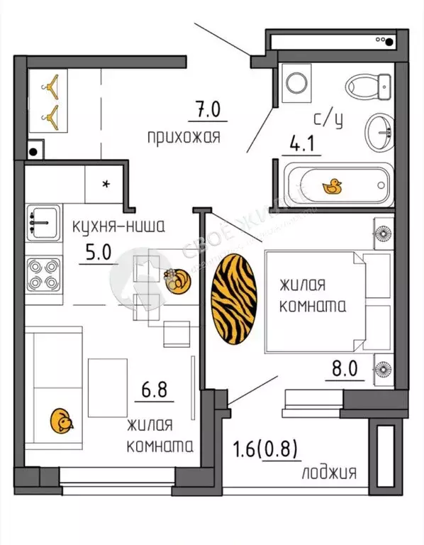 1-комнатная квартира: Пермь, Ижевская улица, 38 (31.7 м) - Фото 0
