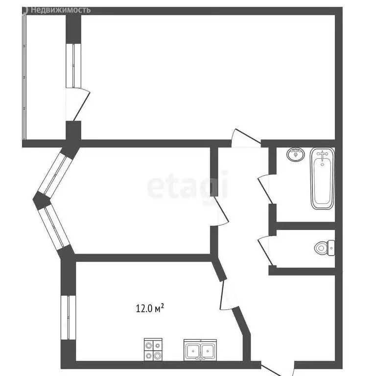 2-комнатная квартира: Тамбов, улица Николая Вирты, 201А (52.5 м) - Фото 1