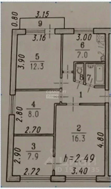 3-к кв. Омская область, Омск ул. 2-я Солнечная, 24 (59.6 м) - Фото 2