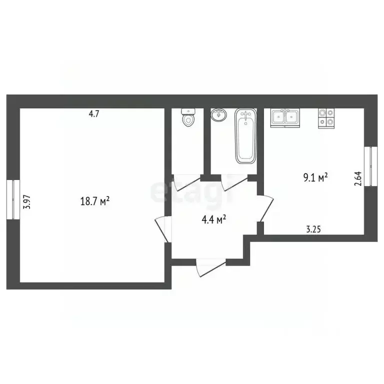 1-к кв. Вологодская область, Череповец ул. Годовикова, 28 (35.9 м) - Фото 2
