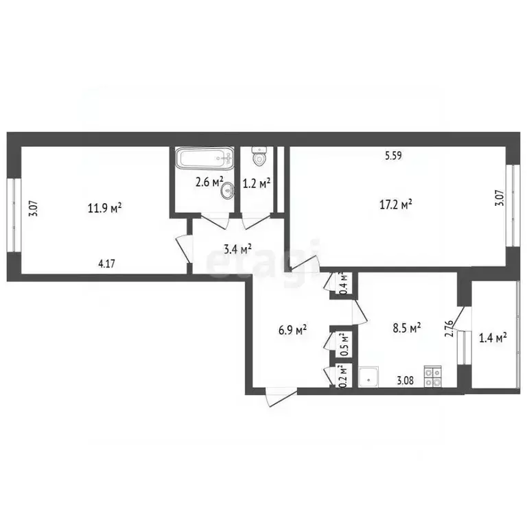 2-к кв. Московская область, Воскресенск городской округ, д. Чемодурово ... - Фото 2