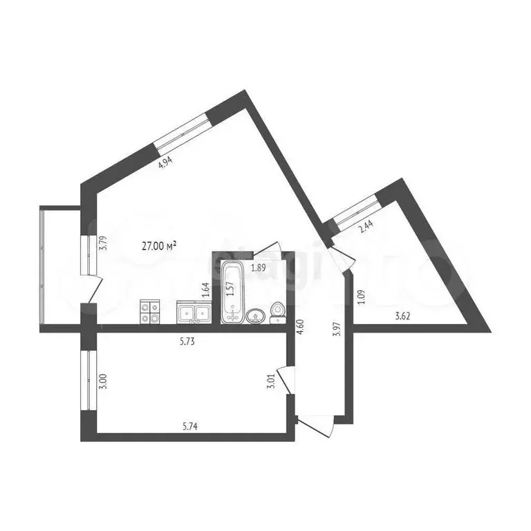 2-к. квартира, 64 м, 9/9 эт. - Фото 0