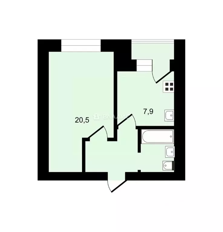 1-к кв. Владимирская область, Владимир ул. Безыменского, 14а (36.0 м) - Фото 1