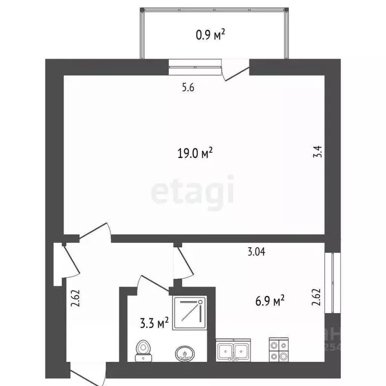1-к кв. Крым, Симферополь ул. Кечкеметская (33.4 м) - Фото 1