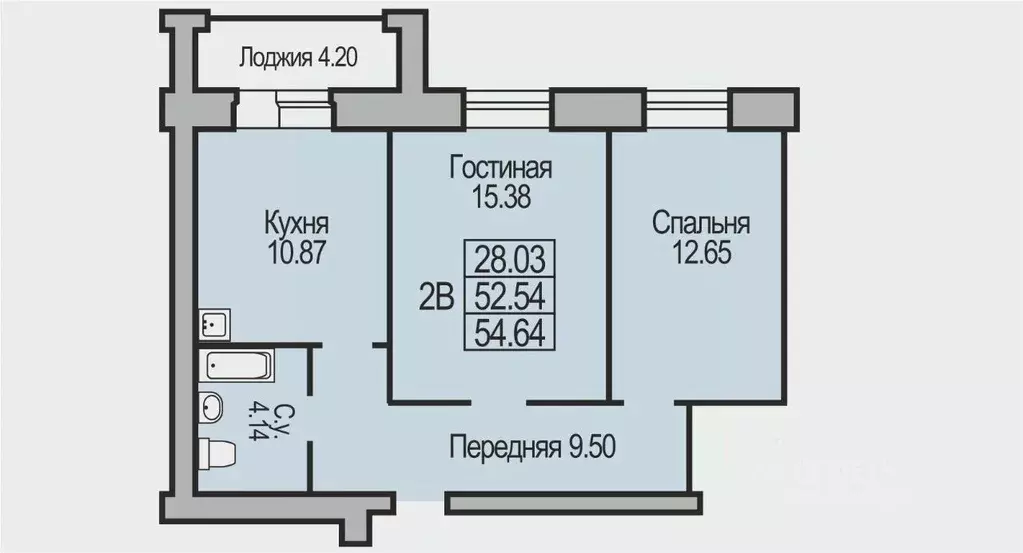 2-к кв. Новосибирская область, Бердск Южный мкр,  (54.64 м) - Фото 0