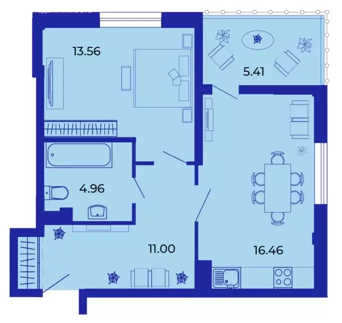 1-комнатная квартира: Брянск, улица имени О.С. Визнюка, 18 (51.1 м) - Фото 1