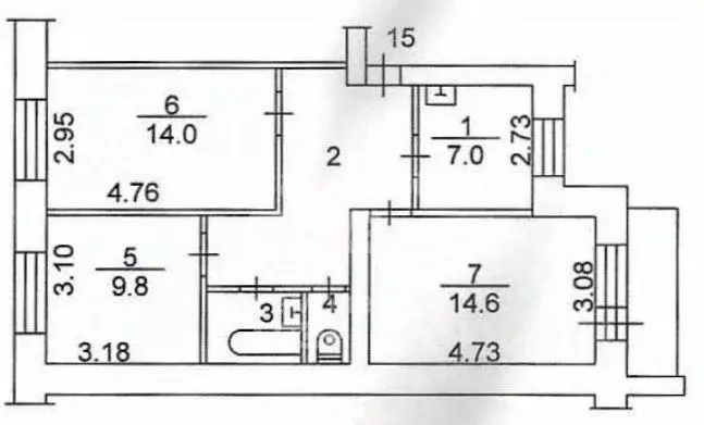 3-к кв. Томская область, Томск ул. Мичурина, 39 (59.4 м) - Фото 1