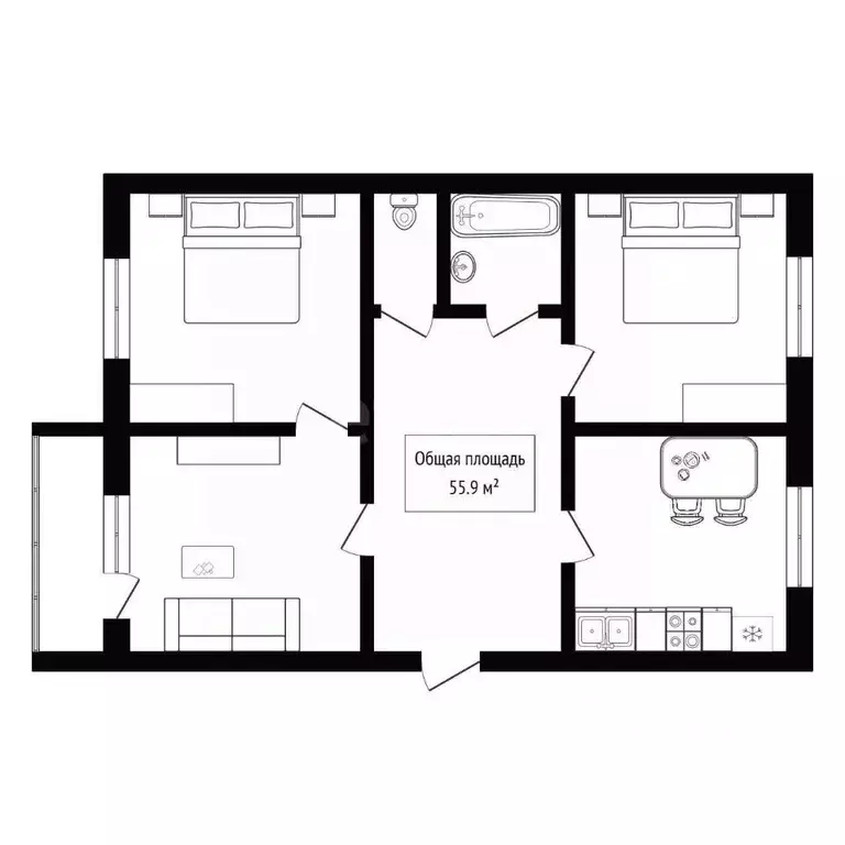3-к кв. Алтай, Горно-Алтайск Коммунистический просп. (55.9 м) - Фото 2