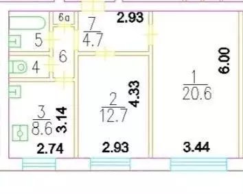 2-к кв. Москва ул. Академика Ильюшина, 4К2 (53.4 м) - Фото 1