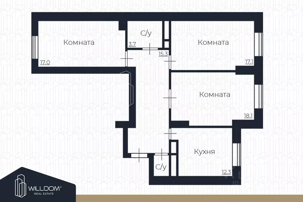 3-к кв. Свердловская область, Екатеринбург ул. Щорса, 53 (84.9 м) - Фото 1