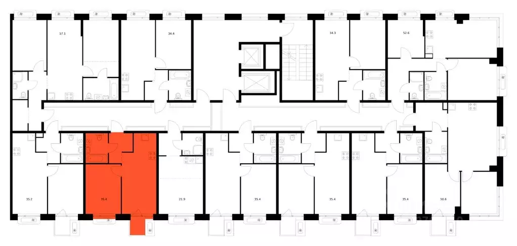 1-к кв. Татарстан, Казань Сиберово жилой комплекс, 3 (35.4 м) - Фото 2