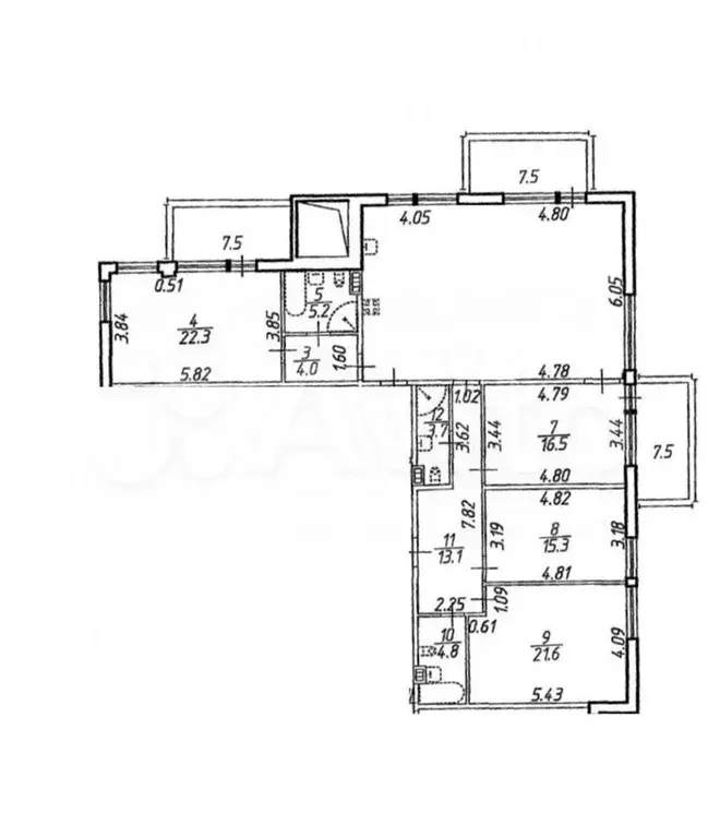 4-к. квартира, 170 м, 7/10 эт. - Фото 0