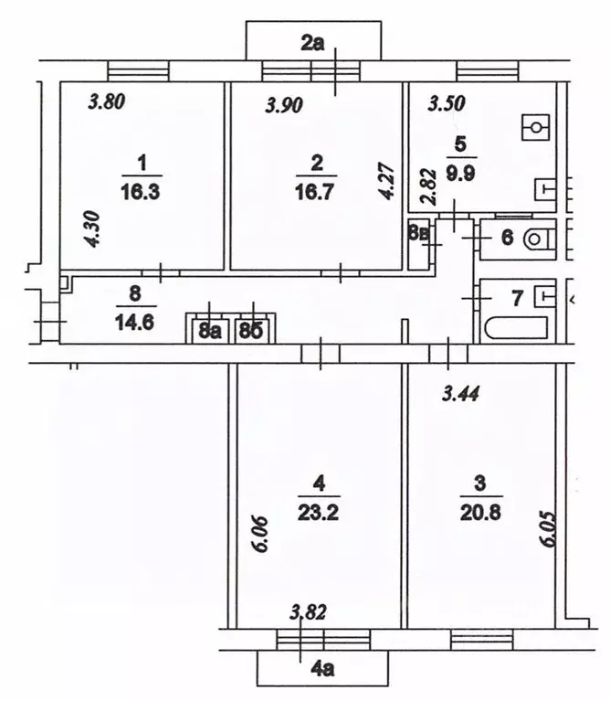 3-к кв. Москва ул. Гастелло, 39 (107.9 м) - Фото 2