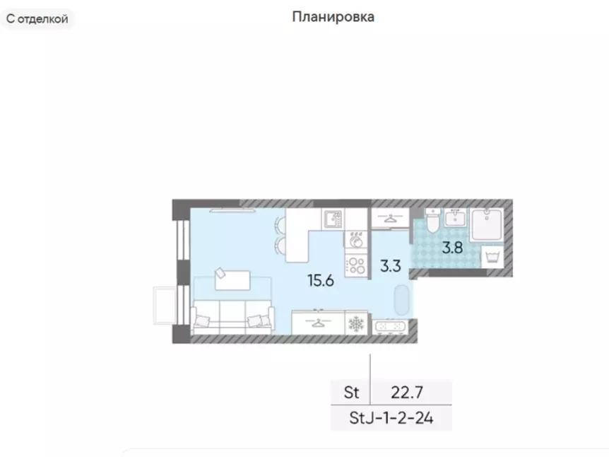 Продаётся квартира-студия, 22.7 м - Фото 0