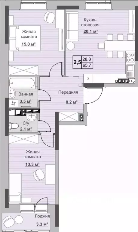 2-к кв. Удмуртия, Ижевск ул. Ухтомского (66.0 м) - Фото 0