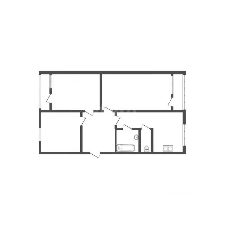 3-к кв. Белгородская область, Белгород ул. Губкина, 17вк1 (64.3 м) - Фото 2