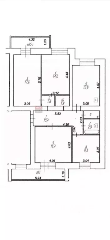 4-к кв. Рязанская область, Рязань Октябрьский городок мкр, 46 (89.9 м) - Фото 1