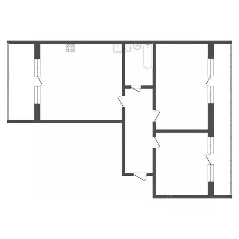 2-к кв. Тюменская область, Тюмень ул. Малыгина, 49 (91.0 м) - Фото 1