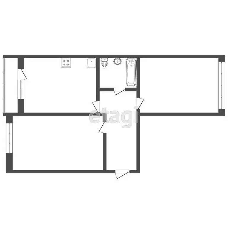 2-комнатная квартира: Тверь, улица Фрунзе, 24 (64 м) - Фото 1