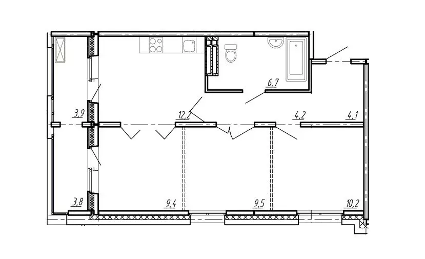 3-комнатная квартира: Тосненский район, посёлок Тельмана, Парковая ... - Фото 1