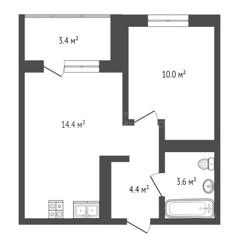 1-к кв. Тюменская область, Тюменский муниципальный округ, д. Дударева ... - Фото 2