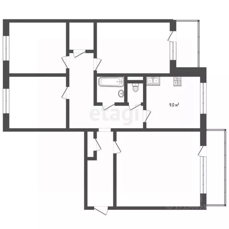 4-к кв. Хабаровский край, Хабаровск Северный мкр, ул. Стрельникова, 6 ... - Фото 2