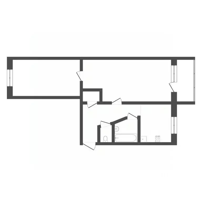 2-к кв. Тюменская область, Тюмень Волгоградская ул., 117 (45.3 м) - Фото 2