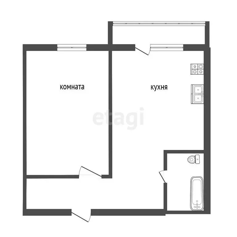 2-комнатная квартира: Кыштым, улица Гагарина, 2А (40.9 м) - Фото 1