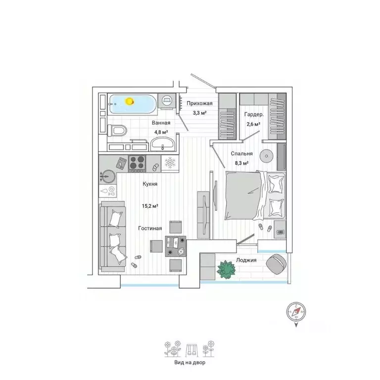 1-к кв. Приморский край, Владивосток ул. Нейбута (35.7 м) - Фото 0