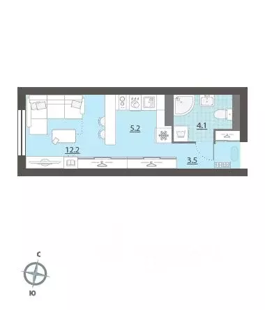 Студия Свердловская область, Екатеринбург Центральный жилрайон, Азина ... - Фото 2