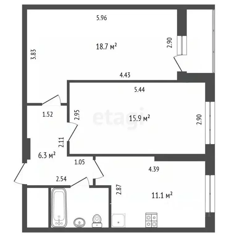 2-к кв. Пермский край, Пермь ул. Красные Казармы, 64 (56.0 м) - Фото 2