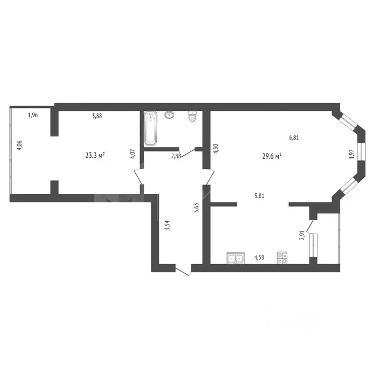 2-к кв. Тюменская область, Тюмень ул. Циолковского, 7 (77.0 м) - Фото 1