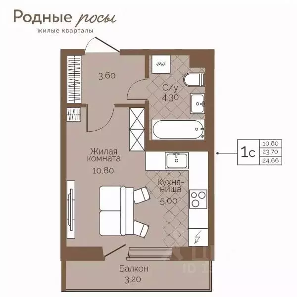 1-к кв. Пермский край, Пермский муниципальный округ, с. Фролы ул. ... - Фото 1