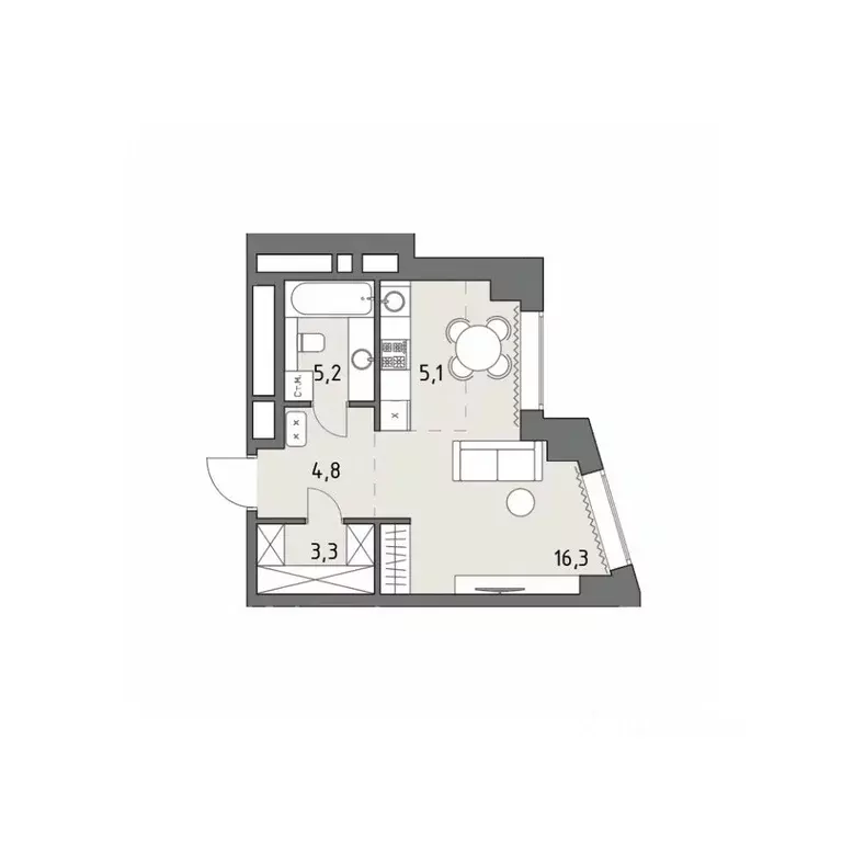 Студия Москва Родина Парк жилой комплекс, к5 (35.2 м) - Фото 0