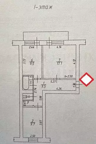 2-к. квартира, 50 м, 1/2 эт. - Фото 0