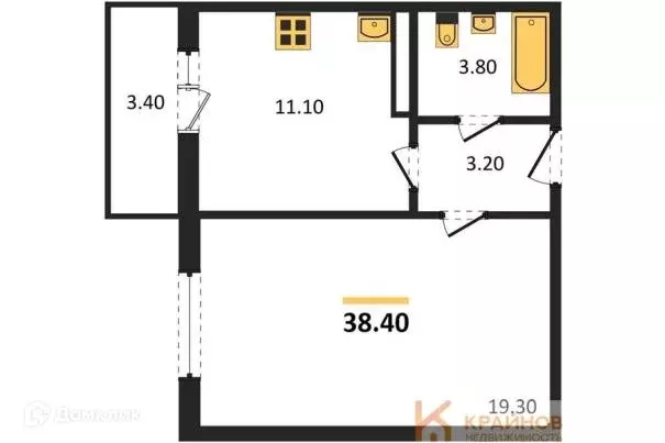 Продаётся 1-к квартира, 38.4 м - Фото 1