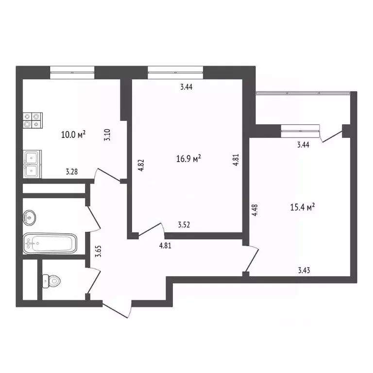 2-к кв. Москва ул. Главмосстроя, 1 (57.0 м) - Фото 2